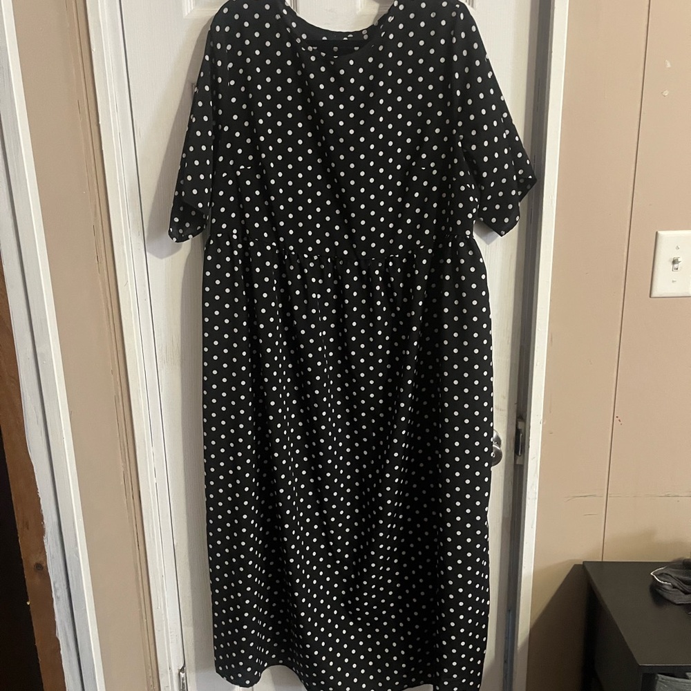 Emery Rose Black Polka Dot Dress 3XL